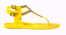 Kali Footwear Little Girl's Clara Jr. Jelly T-strap Rhinestone Flat Gladiator Sandals