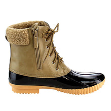 Nature Breeze Duck-02 Women Stitching Lace Up Side Zip Waterproof Insulated Boot