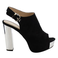Reneeze AF75 Women's Platform Slingback Ankle Strap Metallic Block Heels