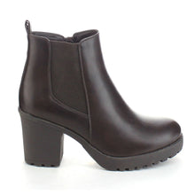 Refresh Club-01 Women's Elastic Panel Slip On Chunky Heel Ankle Booties