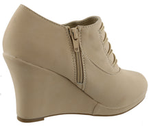 Top Moda Women's Closed Round Toe Button Platform Wedge Ankle Bootie