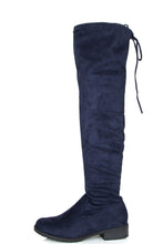 Forever Link Womens Over Knee High Drawstring Tie Lace Up Chunky Thick Heel Boots