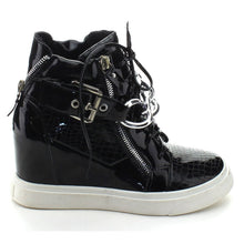 Nature Breeze Frontrunner-01 Women's High Top Lace-Up Zip Hidden Wedge Sneaker