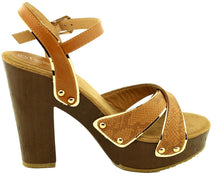 Refresh Footwear Women's Snake Print Metallic Crisscross Platform Sandal