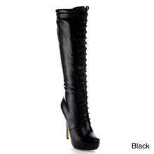 Nature Breeze Amber-04 Women's High Platform Stiletto Heel Lace Up Boot