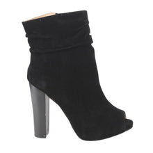 Chase & Chloe Ivy-1 Women's Ruched Zip High Stacked Heel Ankle Booties
