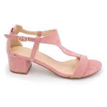 Nature Breeze - Women's T-strap Cutout Side Block Heel Dress Sandals, Trendy Shoes 4 Her