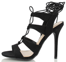 Wild Diva Women's Adele 236 Gladiator Lace Up Open Toe Strappy Ankle Wrap High Heel Pump