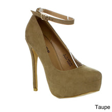 Bellamarie Helena-12 Women Ankle Strap Platform Pump Stiletto Party Dress Heel