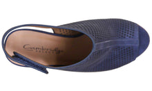 Cambridge Select Women's Laser Cut Slingback Stacked Heel Pump Bootie