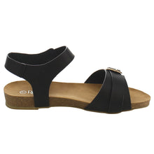 Refresh IE26 Women's Metallic Buckle Ankle Strap Flat Beach Sandal
