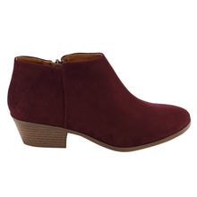 Soda Women's Round Toe Faux Suede Stacked Heel Western Ankle Bootie
