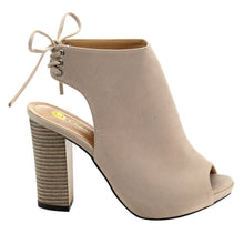 Chase & Chloe EC79 Women's Back Lace Up Cut Out High Block Heel Ankle Booties