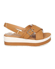Women Leatherette Platform Wedge Sandal - Two Tone Wedge - Slingback Heel Sandal - GH62 By Nature Breeze