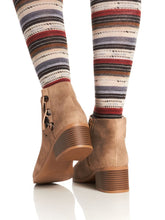 City Classified Women's Derby Low Heel Bootie With Tie Up Side