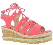 Chase & Chloe Women's Lace Up Cork Platform Wedge Sandal