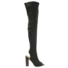 Cape Robbin CONNIE-1 Womens Lycra Over the Knee Thigh High Peep Toe Boots
