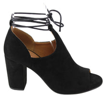 Betani Jillian-6 Women's Lace Up Side Cutout Block Heel Ankle Booties