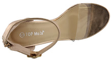 Top Moda Women's Clear Ankle Strappy Chunky Lucite High Heel Back Zip Sandal
