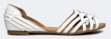 Paprika Womens SCORIA Woven Pattern Leather Synthetic Sole d'Orsay Flat Sandals