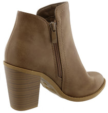 Top Moda Women's Closed Round Toe Zipper Chunky Stacked Block Heel Ankle Bootie