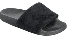 Forever Link Women's Faux Fur Slip On Flip Flop Slide Sandal