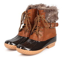 Nature Breeze Duck-01 Women's Chic Lace Up Buckled Duck Waterproof Snow Boots