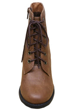 Cambridge Select Women's Zipper Lace Up Chunky Heel Ankle Bootie