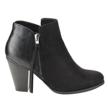 Soda FE69 Women's Classic Fringes Side Zipper Stacked Block Heel Ankle Booties