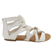 Soda Women's Open Toe Lace Up Strappy Ankle Flat Sandals