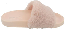 Top Moda Women's Faux Marabou Fur Slide Flip Flop Sandal