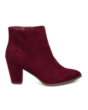 Breckelles GA93 Women Faux Suede Pointy Toe Chunky Heel Bootie