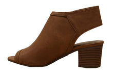 City Classified Women's Rolla Cutout Back Stacked Heel Peep Toe Bootie