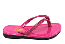 Kali Footwear Girl's Focus Jr. Patent Flip Flop Flat Glitter Sandals