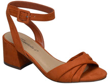 Breckelle's Women's Strappy Twist Front Open Toe Block Heel Sandal