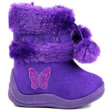 Kali Footwear Little Girl's Zello Glitter Pom Pom Boots