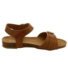 Refresh IE26 Women's Metallic Buckle Ankle Strap Flat Beach Sandal
