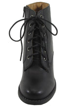 Cambridge Select Women's Zipper Lace Up Chunky Heel Ankle Bootie