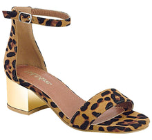 Bella Marie Women's Strappy Metallic Block Heel Sandal
