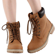 Forever Link Women's Lace-Up Padded Collar Combat Work Hiking Boot