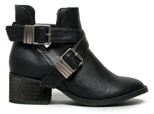 Breckelles Bronco-11 Chunky High Heel Buckle Ankle Booties Boots