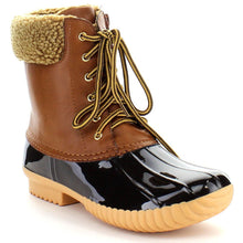 Nature Breeze Duck-02 Women Stitching Lace Up Side Zip Waterproof Insulated Boot