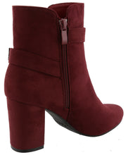 Top Moda Women's Western Strappy Buckle Chunky Stacked Block Heel Ankle Bootie