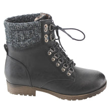Refresh AD21 Women's Lace Up Sweater Collar Ankle Combat Booties