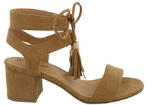 Top Moda Women's Tassel Stacked Block Heel Gladiator Sandal