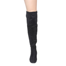 NATURE BREEZE FF00 Women Over The Knee Mid High Block Heel Boots Full Size Small