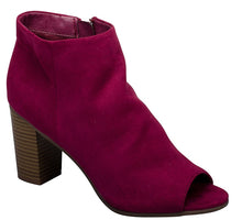 Breckelle's Women's Stacked Chunky Heel Peep Toe Bootie
