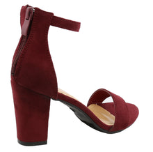 Top Moda Women's Hannah-1 Single Band Chunky/Block Heel Sandal With Ankle Strap and Zipper Closure