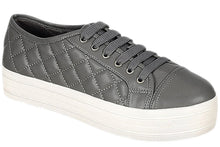 Breckelles DI87 Women Leatherette Quilted Cap Toe Flatform Sneaker