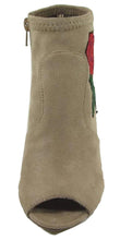 Delicious Women's Embroidered Rose Floral Lucite Clear Heel Peep Toe Bootie